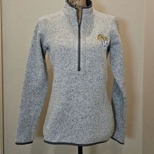 NWOT Women's Antigua Rams Heather Gray 3/4 Zip Jacket Size Medium